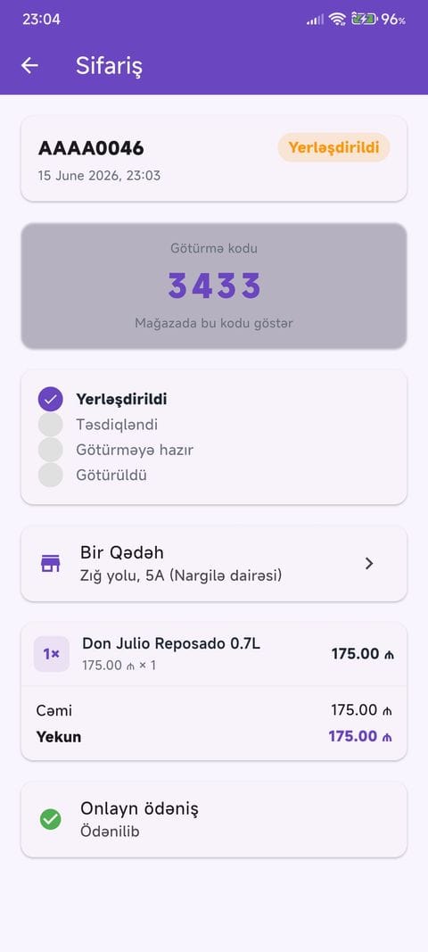 Alkospekt — sifariş izləmə